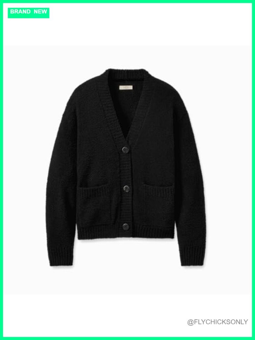 Button Up Cardigan Rib Knit V-Neck Long Sleeve Recycled Polyester